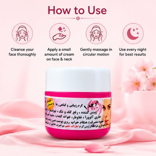 Mojeza Night Cream, IRANI- Skin Whitening and Anti-Ageing Cream, All Skin type